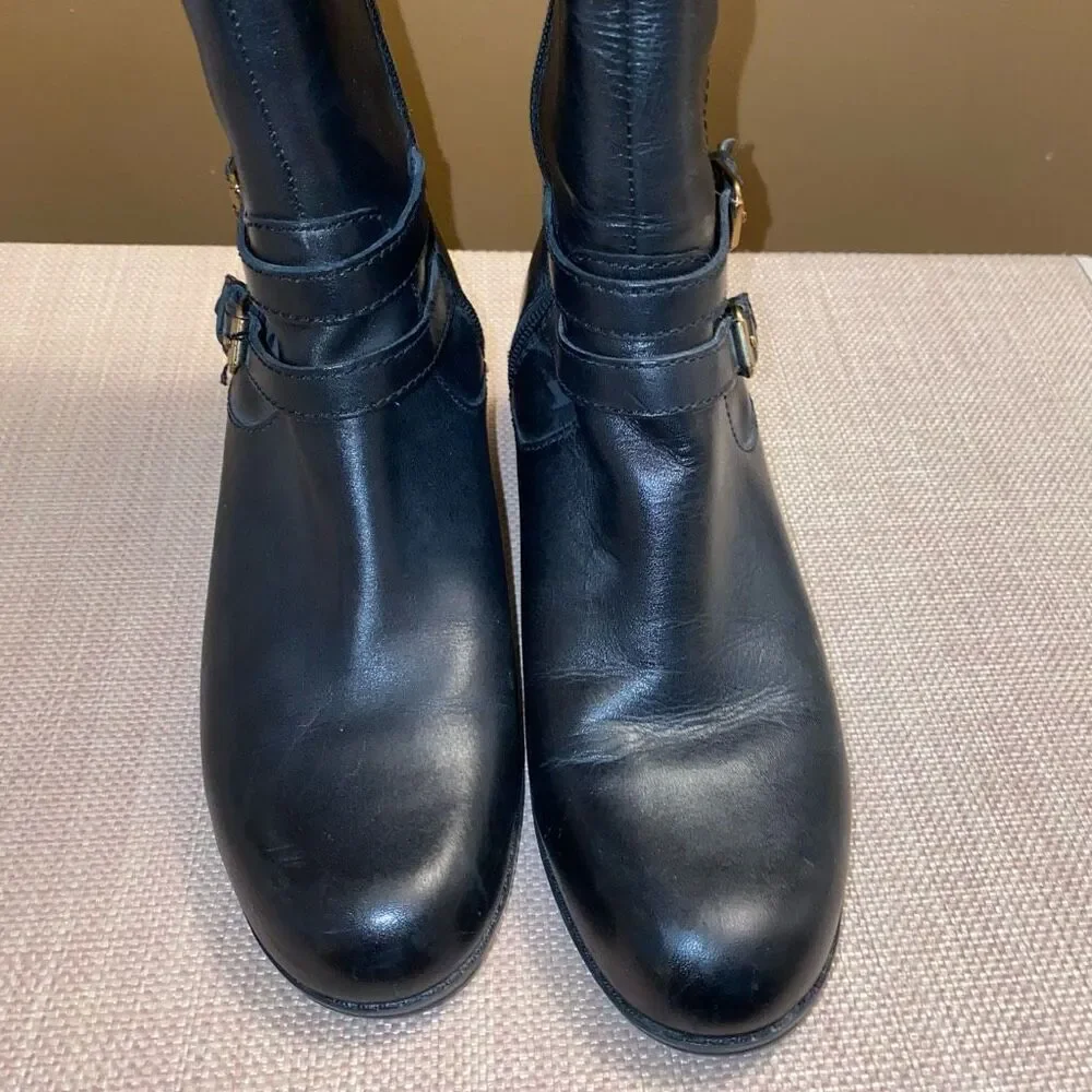 Bandolino Carlotta Womens Knee High Boots Tall Leather Brown Black Size 7M